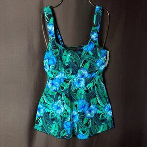 Lands' End Women's‎ XS-S Flutter Scoop Neck Tankini Swimsuit